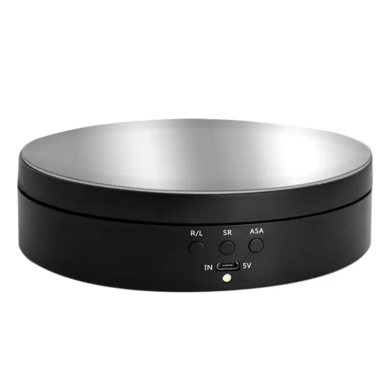 3 Speeds Electric Rotating Display Stand Mirror 360 Degree Turntable Jewelry Holder Battery/USB Power for Photography Shooting