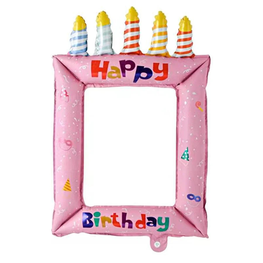 28inch Princess Theme Balloon Photo Frame, Selfie Photography Backdrop Prop Balloons, for Birthday Party Celebrations Decoration
