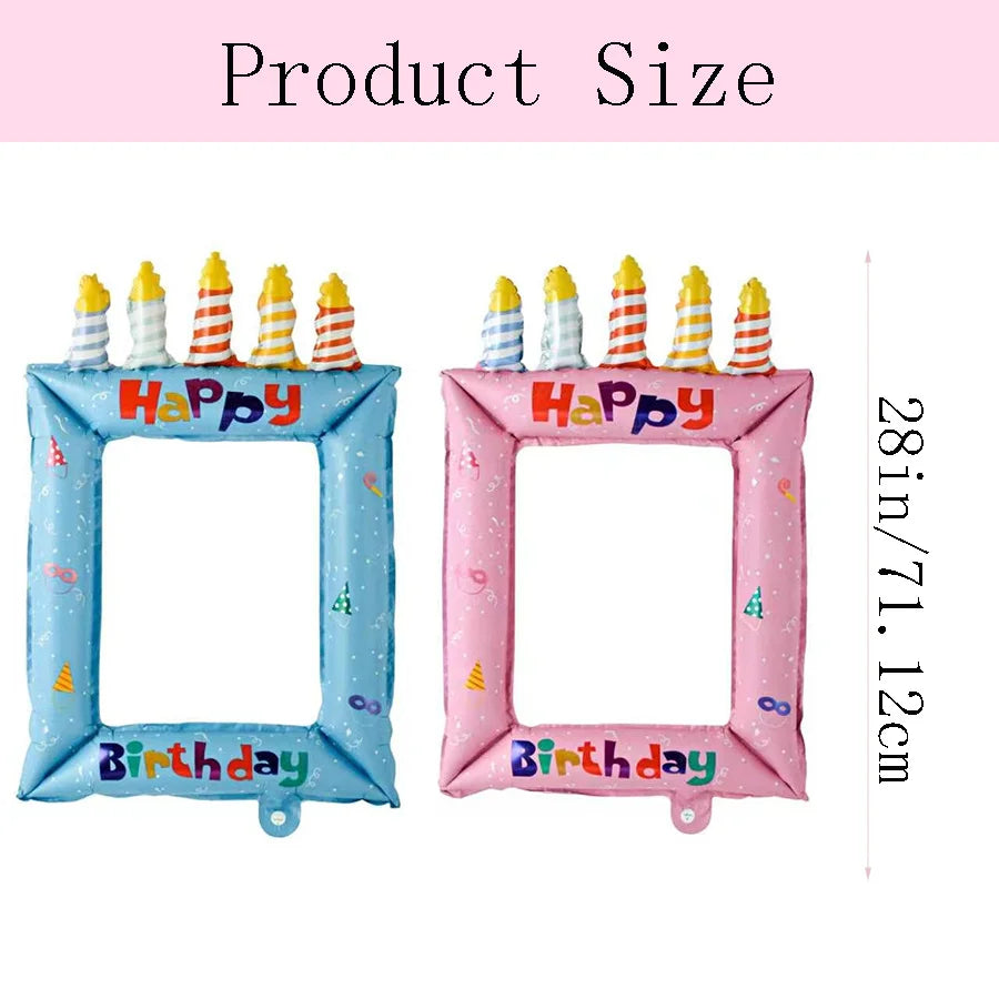 28inch Princess Theme Balloon Photo Frame, Selfie Photography Backdrop Prop Balloons, for Birthday Party Celebrations Decoration