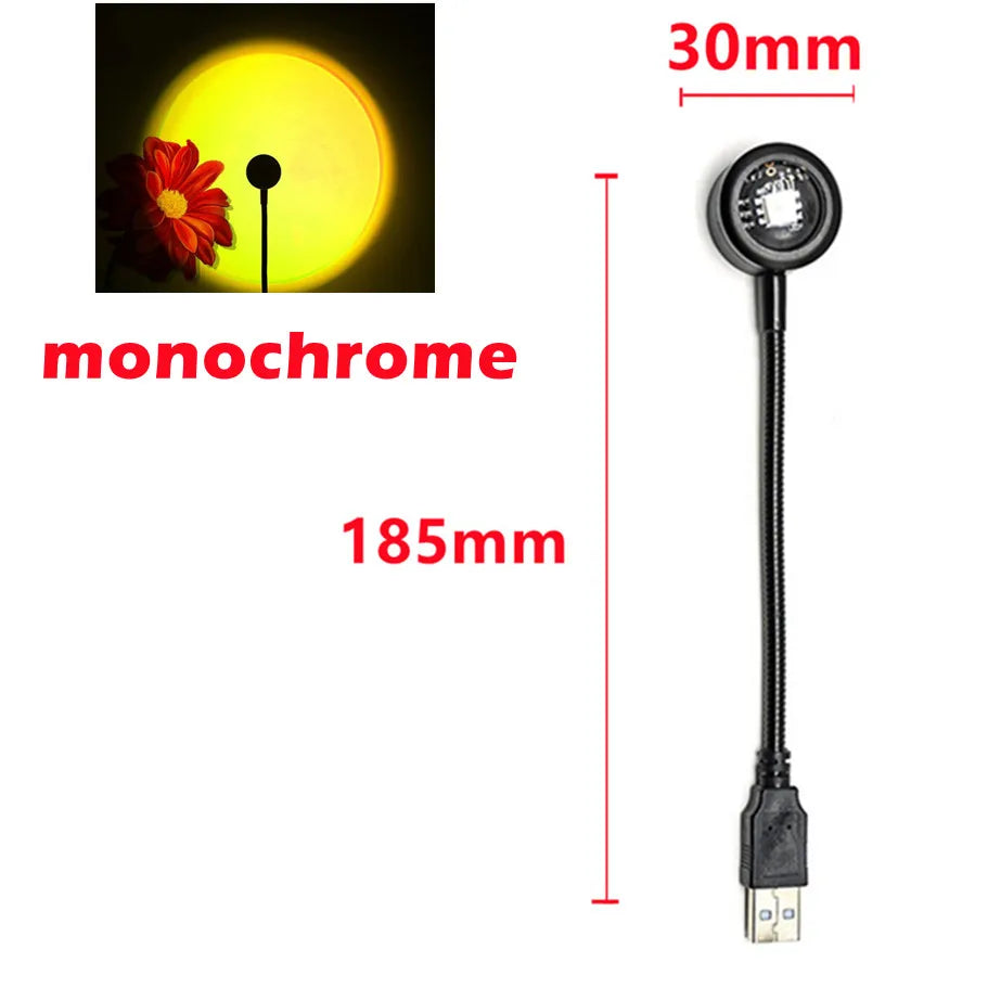 RnnTuu Led USB Sunset Lamp Projector Home Decor Night Light Portable Mood Light For Living Room Wall Photography Neon Lights